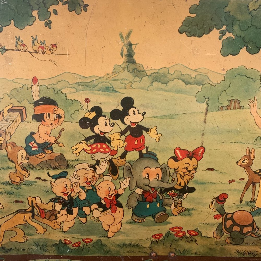 RARE 1930s Lithographic Walt Disney, Disneyland Cookie Tin - Picture 3 of 15
